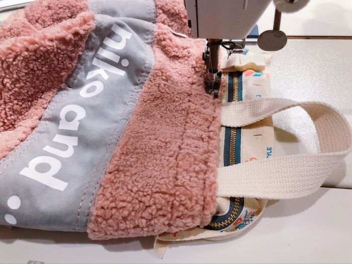 ステッチの上をミシンステッチ♡