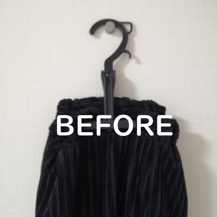 パンツやスカートもハンガーに掛けて収納