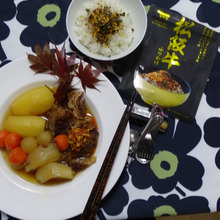 和牛筋の肉 jaguar お砂糖なしの場合!!松坂牛ふりかけご飯を添えて