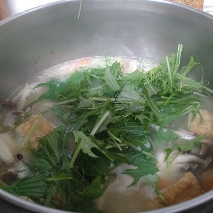 最後に水菜をいれる