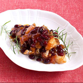 【黒豆と鶏肉のママレード煮(おせち料理)】便利な野菜だし使用!