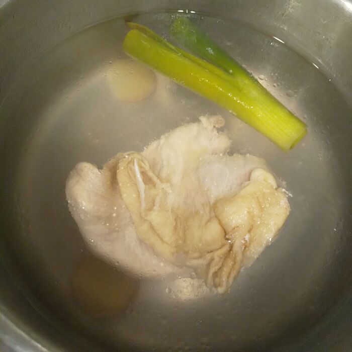 茹で汁ごと冷ます