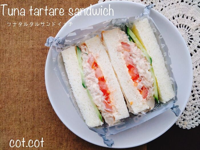 ★しっとり美味しい定番サンドイッチ。ツナタルタルサンドイッチ★