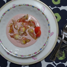 苺のravioli スープ仕立てのdesert