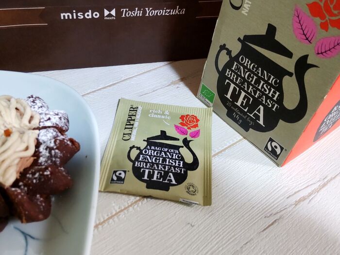 自宅でお家カフェ♡イギリスの有機紅茶♡無漂白のティーバッグを使用♪