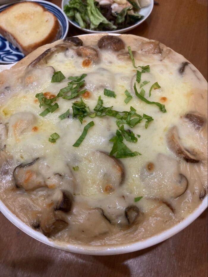 地味に旨い牡蠣とマッシュルームのドリア♪