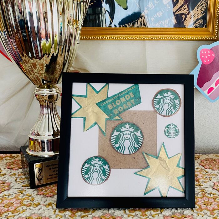 大人な遊び!スタバコーヒーの使い終えた袋で切り絵遊び♪