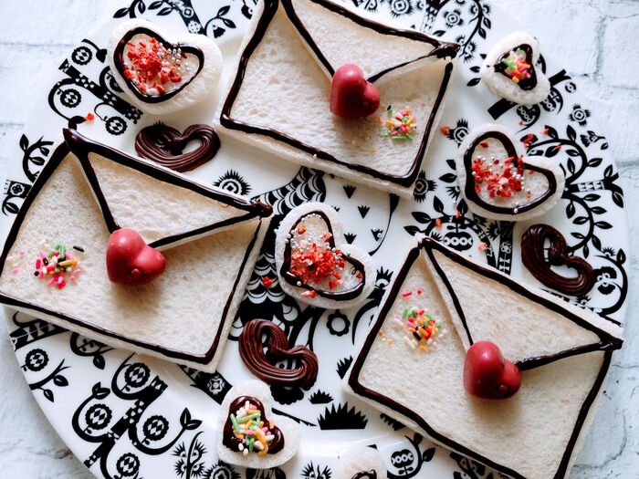 【チョコペンいらない】バレンタイン2Ⅾラブレターパン♡特別な道具なし♡15分で完成?!親子で作ろう♪