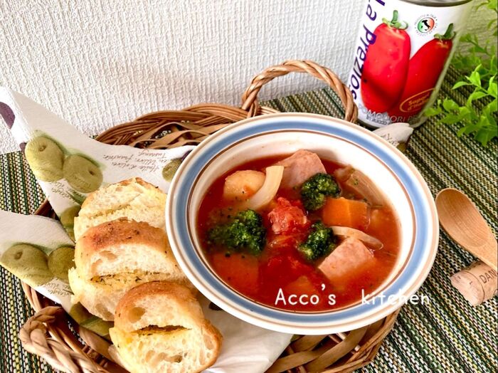 バレンタイン近し!!トマトの水煮缶で「愛」を叫ぶ♡①トマトスープ