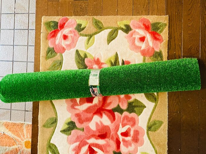 人工芝で玄関を明るく!