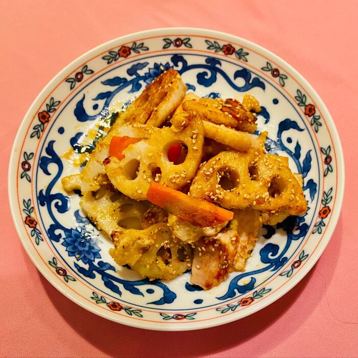 レンコンと鶏肉の甘辛炒め