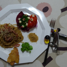 最新創作パスタ事情 酒かすチーズ……パスタに絡む!!