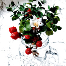 【4点全部セリア品】5分で完成!誰でも簡単に作れちゃう♡クランベリーのお花と果実の装飾品!