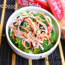 【おうち居酒屋ごはん】ブロッコリーとカニカマの塩こんぶ明太マヨサラダ