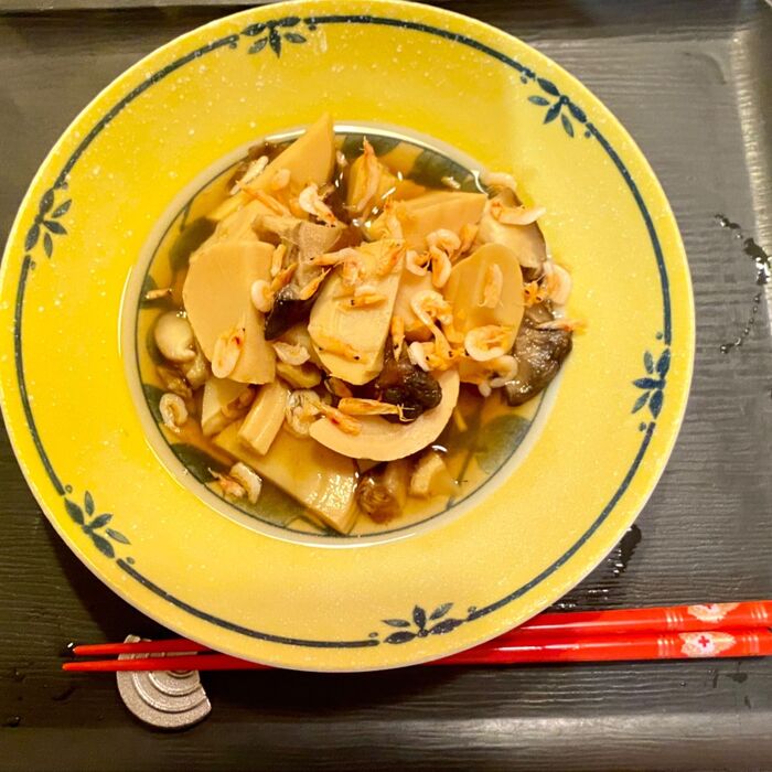 15分さえあれば!たけのこ、しいたけ、桜エビのご馳走煮