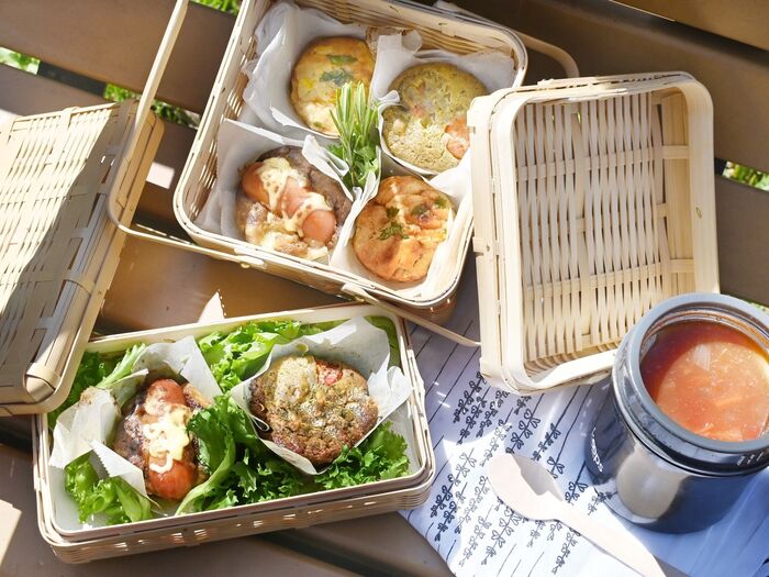 【ホットケーキミックス】簡単!お惣菜パン風マフィン弁当♪