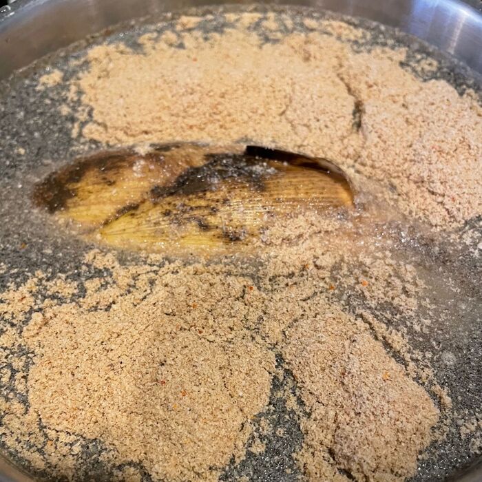 たけのこのあく抜きをします