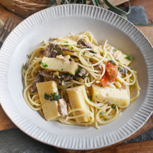 【たけのこレシピ】たけのこといわしのパスタ