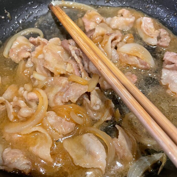 豚肉と玉ねぎのタレ炒め⑤