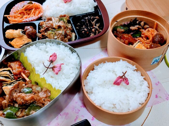 いつものおかずで、気軽に花見弁当~!