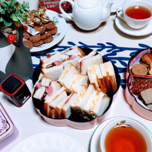 【お花見スィーツ弁当】桜の2段お重に手作りサンドイッチと人気店のクッキー&スィーツを詰めてみたよ♪