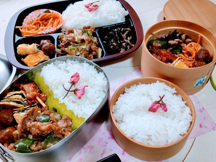【お花見弁当】桜の季節には、3分ほどの手間で差がつく「あっという間にお花見弁当」♪