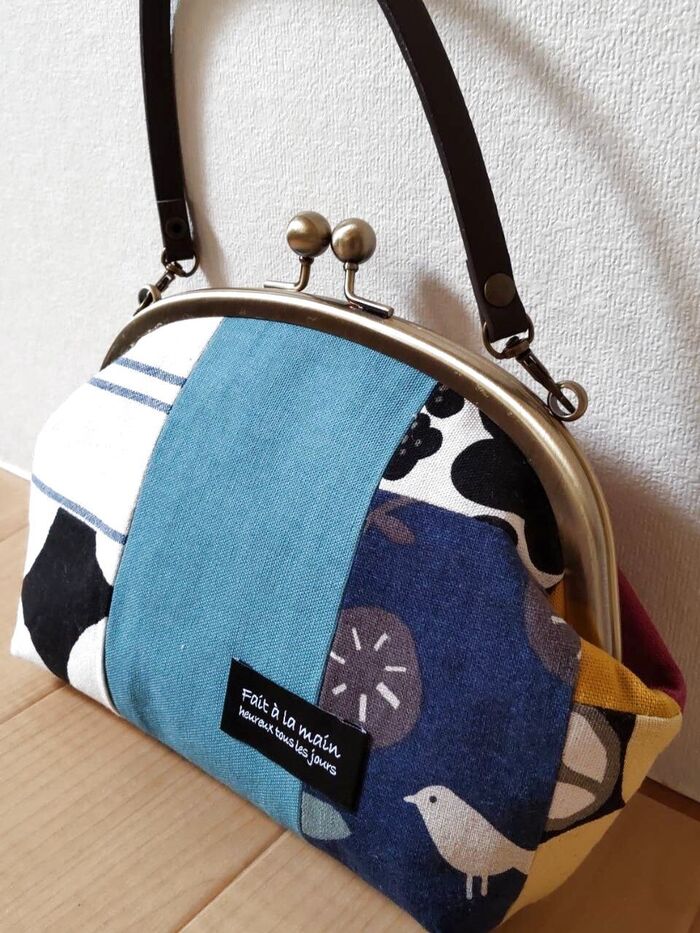 がま口製作の端布で自分用『がま口バック』