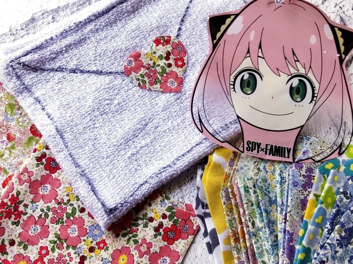 【マスク作りではぎれ余ってない?】針も糸も使いません。アーニャでも作れる♪可愛いラブレター雑巾!