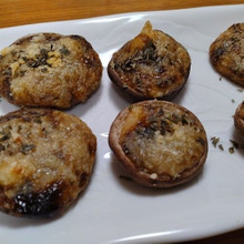 【ごはんですよ】と長芋でシイタケの詰めもの