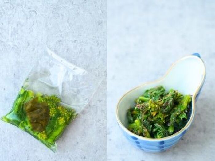 〇冷凍作り置き:菜の花のおひたし おかか和え