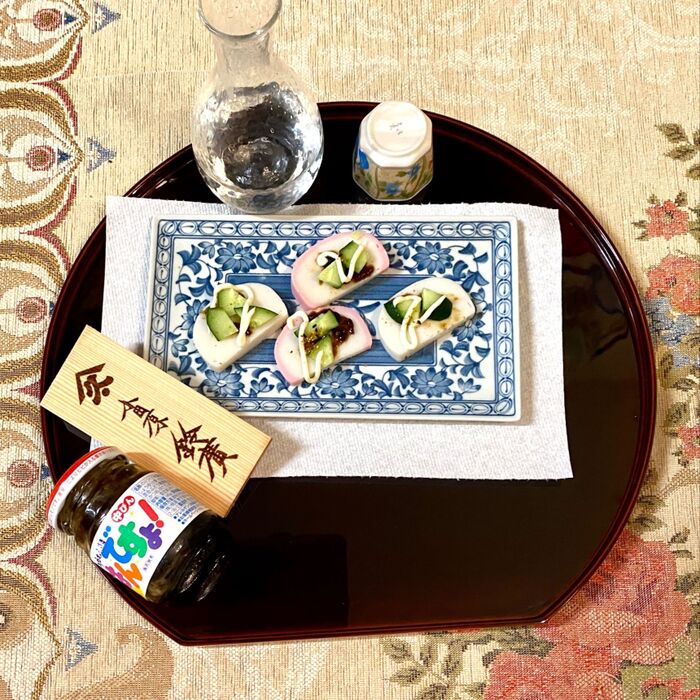 勝手に美味しいコラボ♪高級鈴廣かまぼことごはんですよでカナッペ!おつまみに最高っす