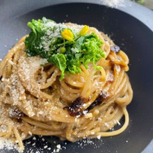 ごはんですよで作るのりクリームスパゲッティ