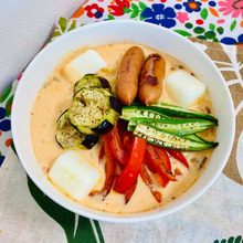 カレー風味のひんやりミルク辛ラーメン☆