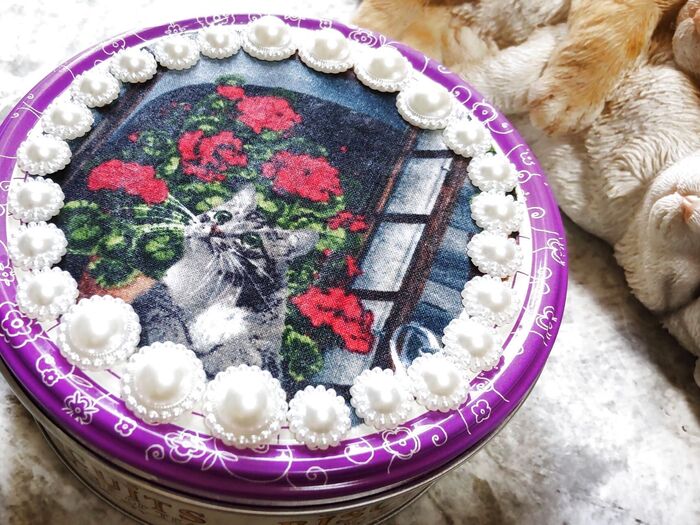 にゃにゃ?可愛い猫生地×ダイソー商品でオリジナルの猫缶を作ってみたニャン♪