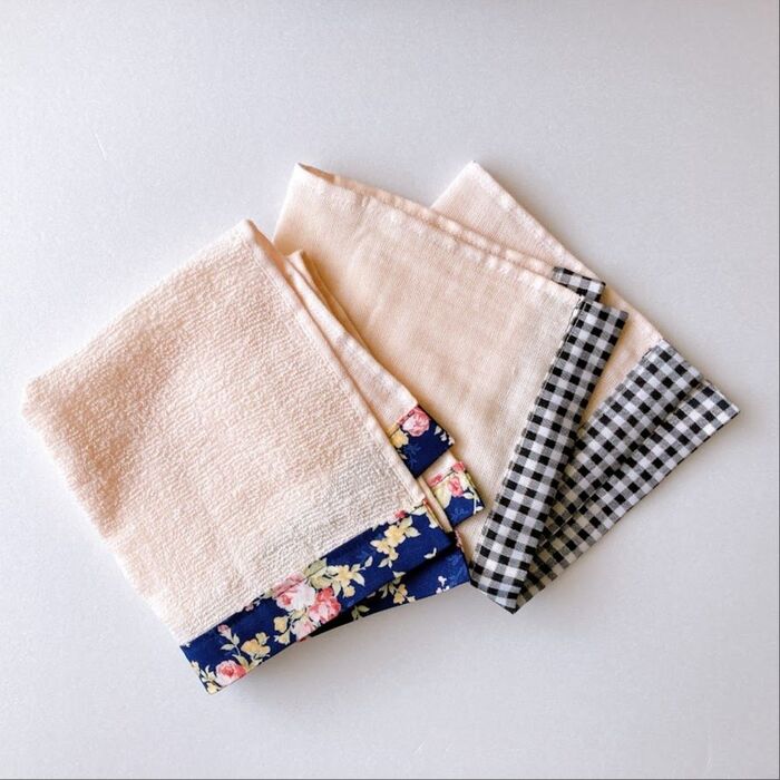 【100均】タオルにはぎれを足したらキュート♡オリジナルタオルの作り方