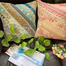 100均洗濯ネット使用!中身もカバーもハギレいっぱいの手作りクッション(^ ^)