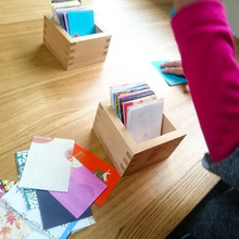 包装紙は切ってメモに!サイズをそろえたらかわいい♪