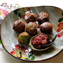 【パン粉活用術エコドーナツ】とっても簡単!甘酒deサクッと軽い抹茶ドーナツ餡添え