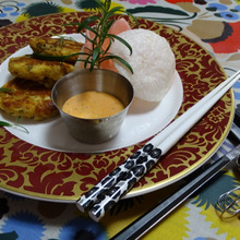 竹の子とパン粉のギャレット 麻辣チリソース