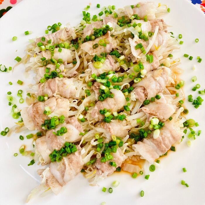 もやしキャベツの豚肉巻き〜酒蒸し焼き〜