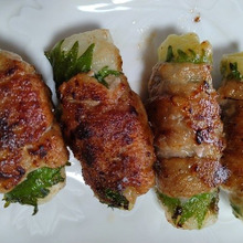 大葉とキャベツの肉巻き