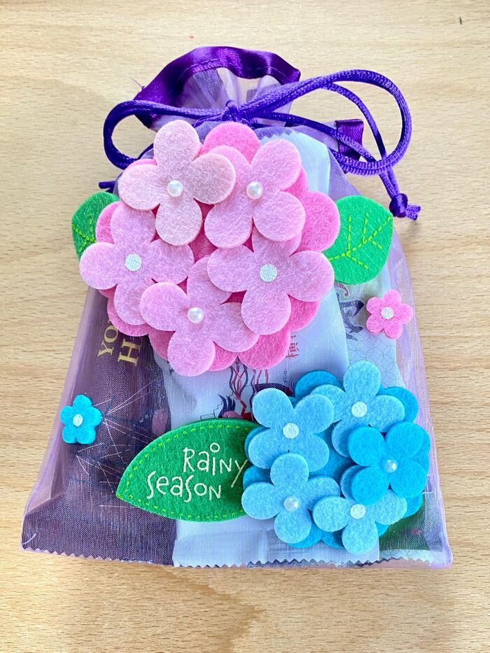 紫陽花の手提げ袋付きお土産にうっとり♪