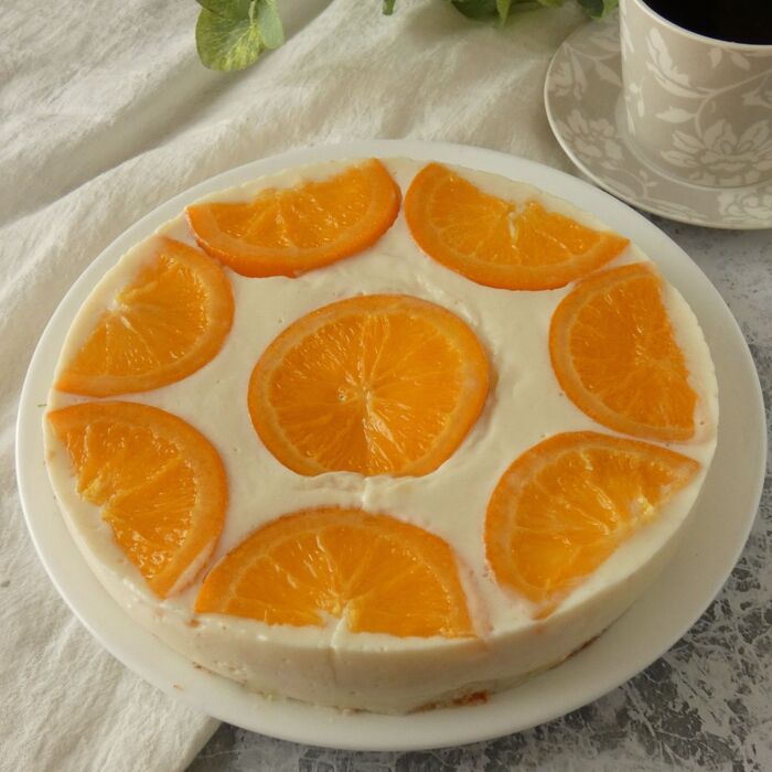 豆腐でヘルシー!オレンジレアチーズケーキ