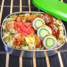 【お弁当レシピ】唐揚げリメイクに◎唐揚げ高菜マヨチャーハン