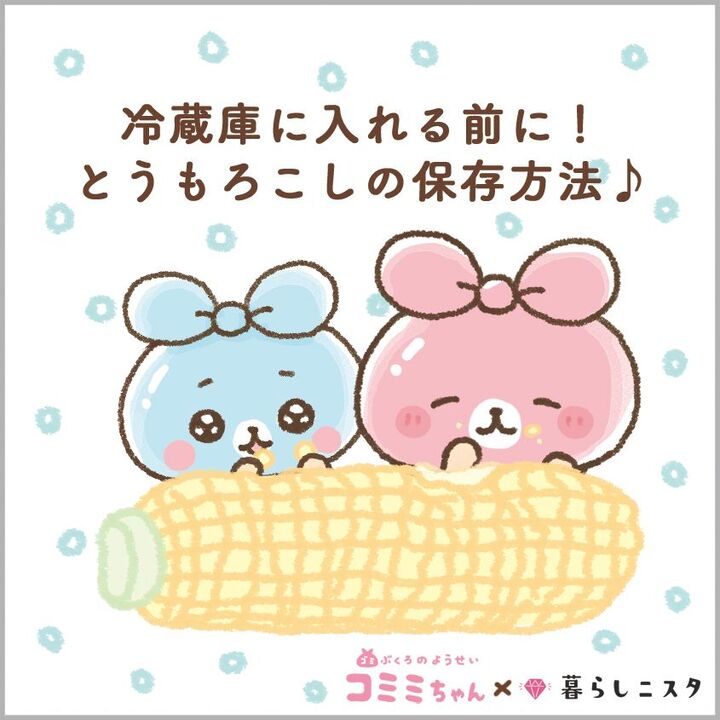 とうもろこしを手に入れたら、最初に入れるのは冷蔵庫じゃありません!!甘さを保つひと手間とは?|コミミちゃん