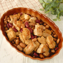 調味料1つで味つけ簡単「豚ロースとミックスビーンズのポン酢漬け」