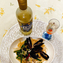 いんげんのガーリックバターソース炒めパスタ