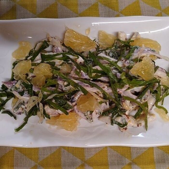 イカと大葉のマスタードサラダ