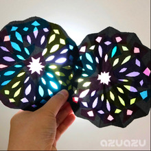 折り紙と透明折り紙で花火飾り