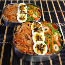 【お弁当レシピ】ピリ辛焼肉三色丼弁当